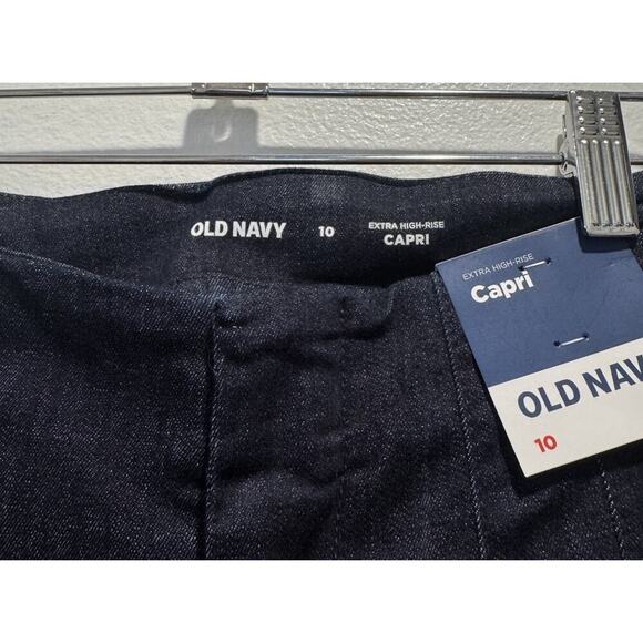 Old Navy High Rise Pixie Capri Women’s Size 10 Dark Wash Stretch Preppy Jean NEW - Picture 6 of 7